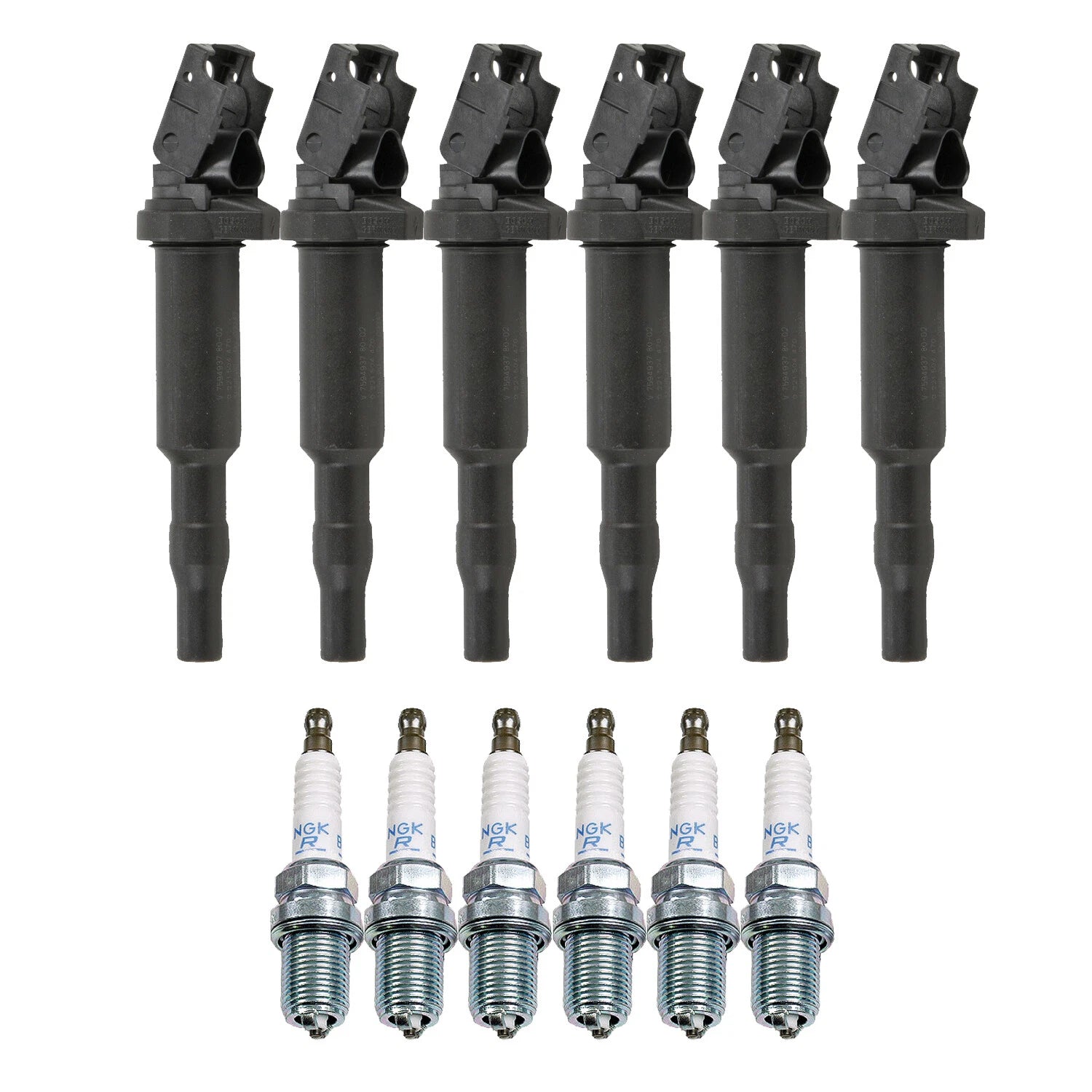 Set of 6 Ignition Coils & Spark Plugs for BMW E82 E88 E92 E93 E70 335i X5