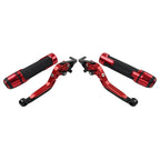 Red Extendable Brake Clutch Lever Grip Set for Ducati Panigale (2016-2020)