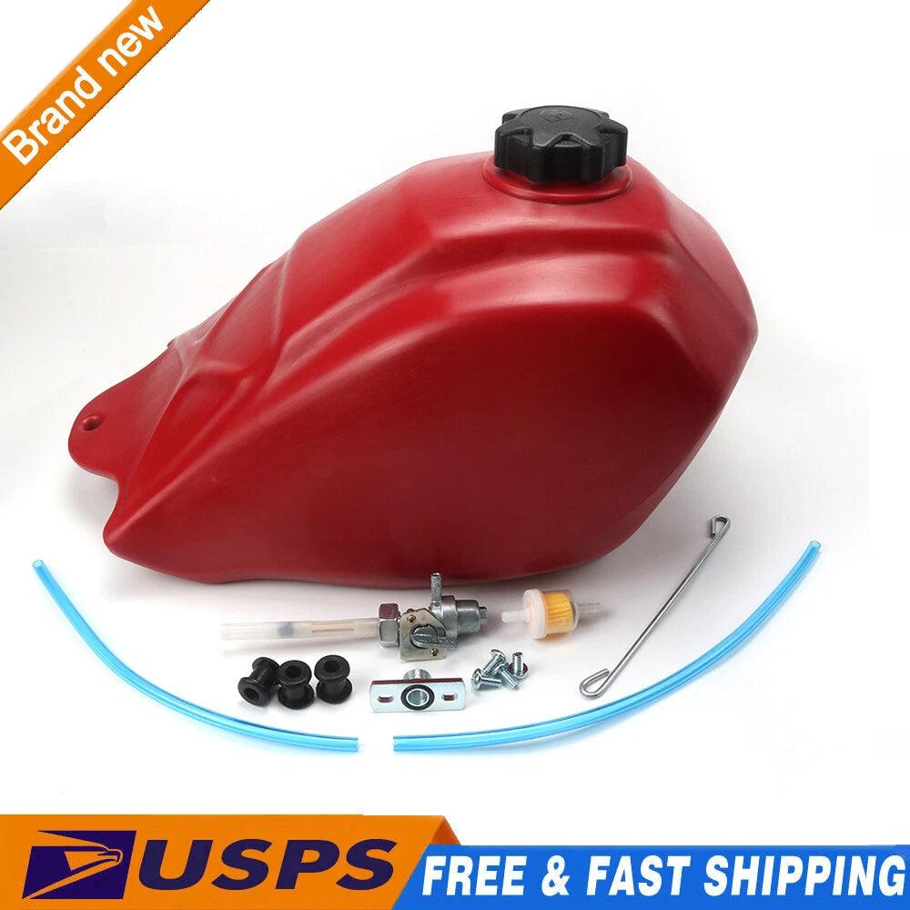 Plastic Fuel Tank w/ Petcock for Honda ATC250SX (1985–1987) Red