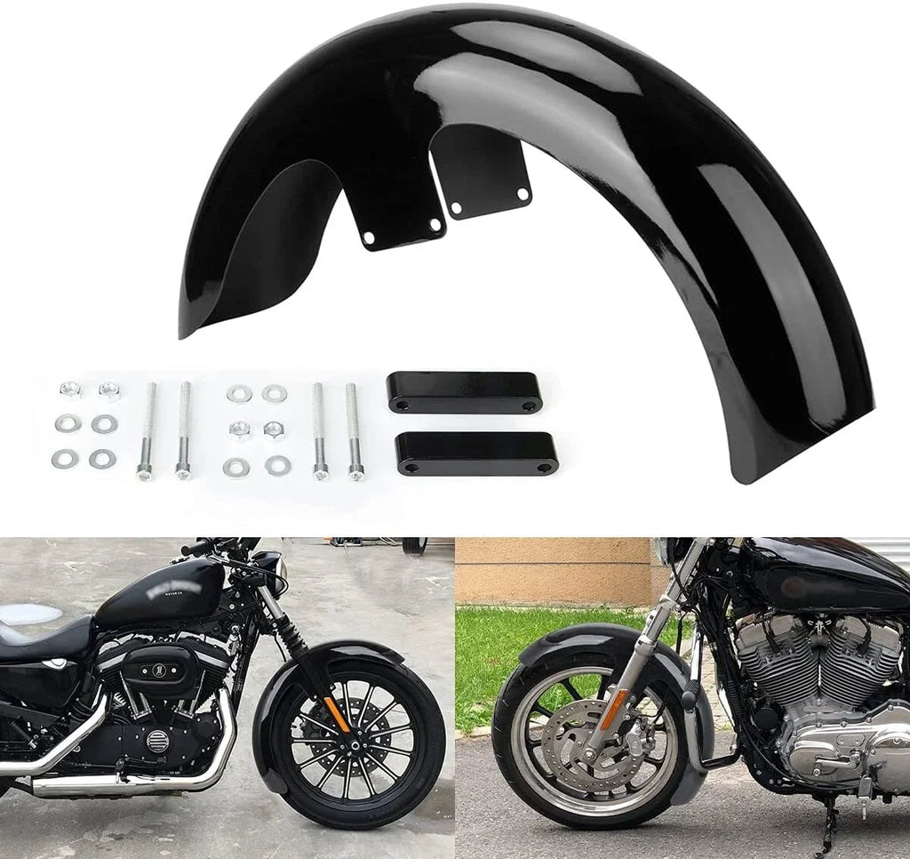 21" Gloss Black Wrap Front Fender for Harley Baggers Touring Road Glide (2014-2023)