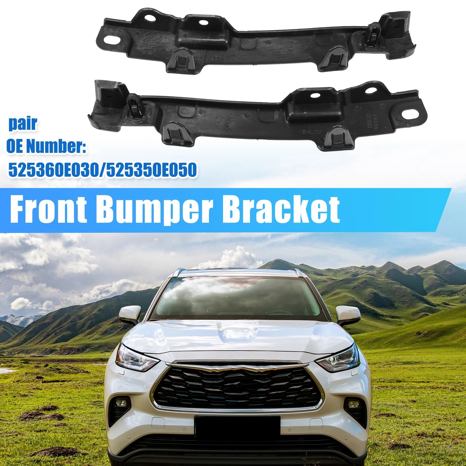 1 Pair Bumper Bracket Side Retainer for Toyota Highlander Hybrid (2019)