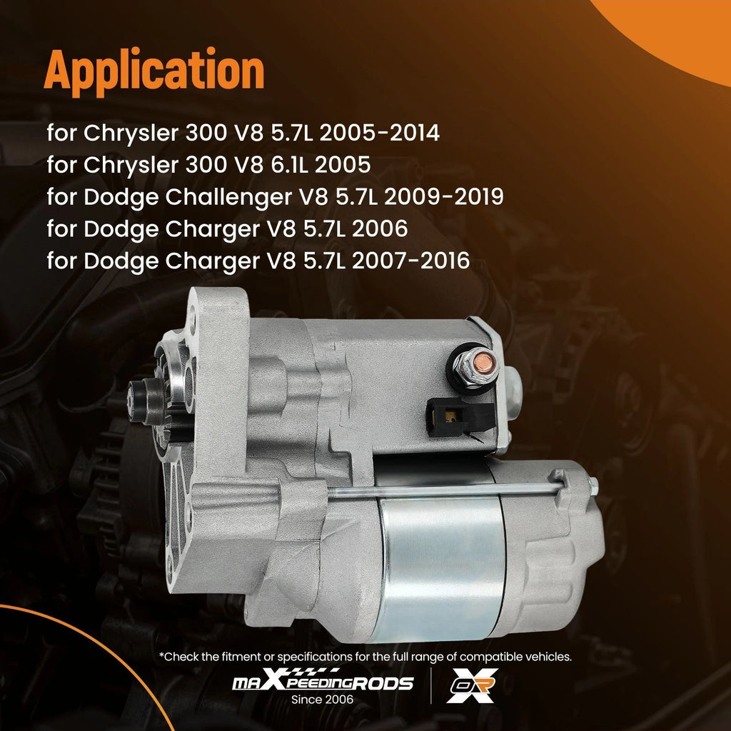 Starter for Chrysler 300, Dodge Challenger, Charger, Magnum V8 (2005-2020)