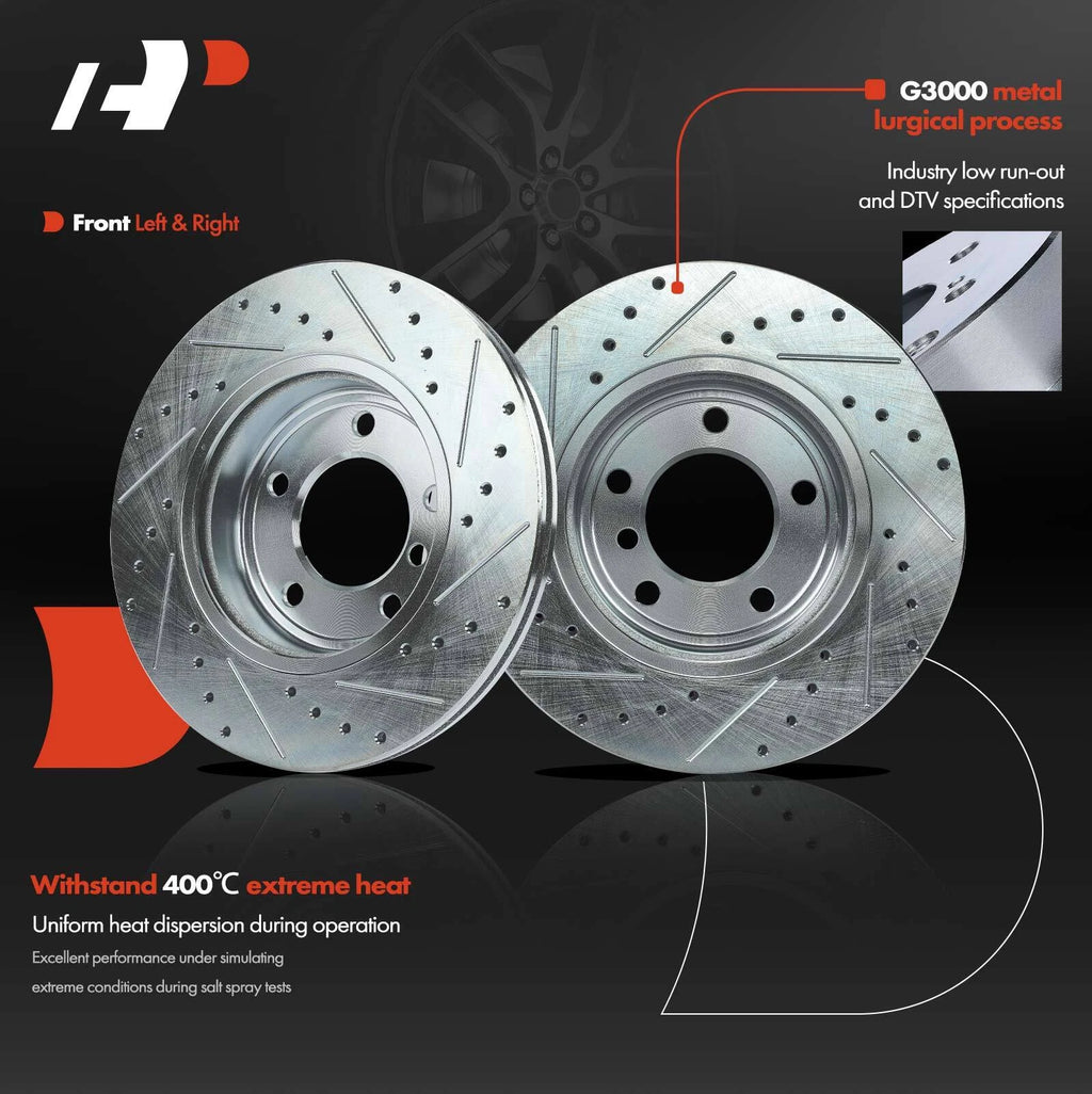 Front Drilled Brake Rotors & Ceramic Pads for BMW E46 325i 325Ci (1998–2006)