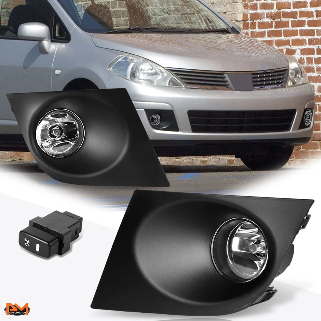 Clear Lens Fog Lights with Switch & Bezel for Nissan Versa (2007–2011)