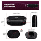 12" Oval Super Flow Thru Air Cleaner for Ford SBC (5-1/8 Carb Neck)
