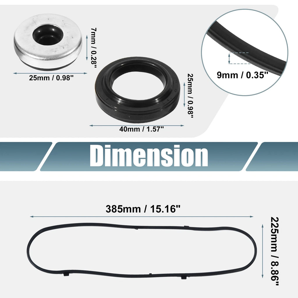 Set of 2 Valve Cover Gaskets for Honda Odyssey (2005–2009) VS50607R Rubber Black
