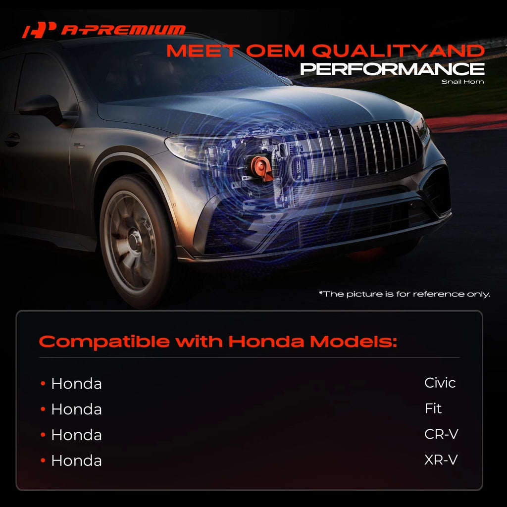 Snail Horn for Honda Civic  - 80 mm Black ABS Plastic