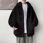 Set of 4 Hoodies for Men - Polyester Spandex Blend, Oversized Harajuku Style