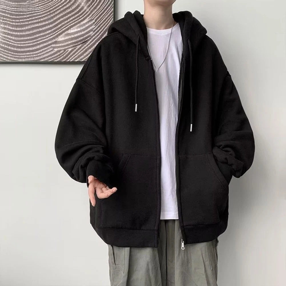 Set of 4 Hoodies for Men - Polyester Spandex Blend, Oversized Harajuku Style