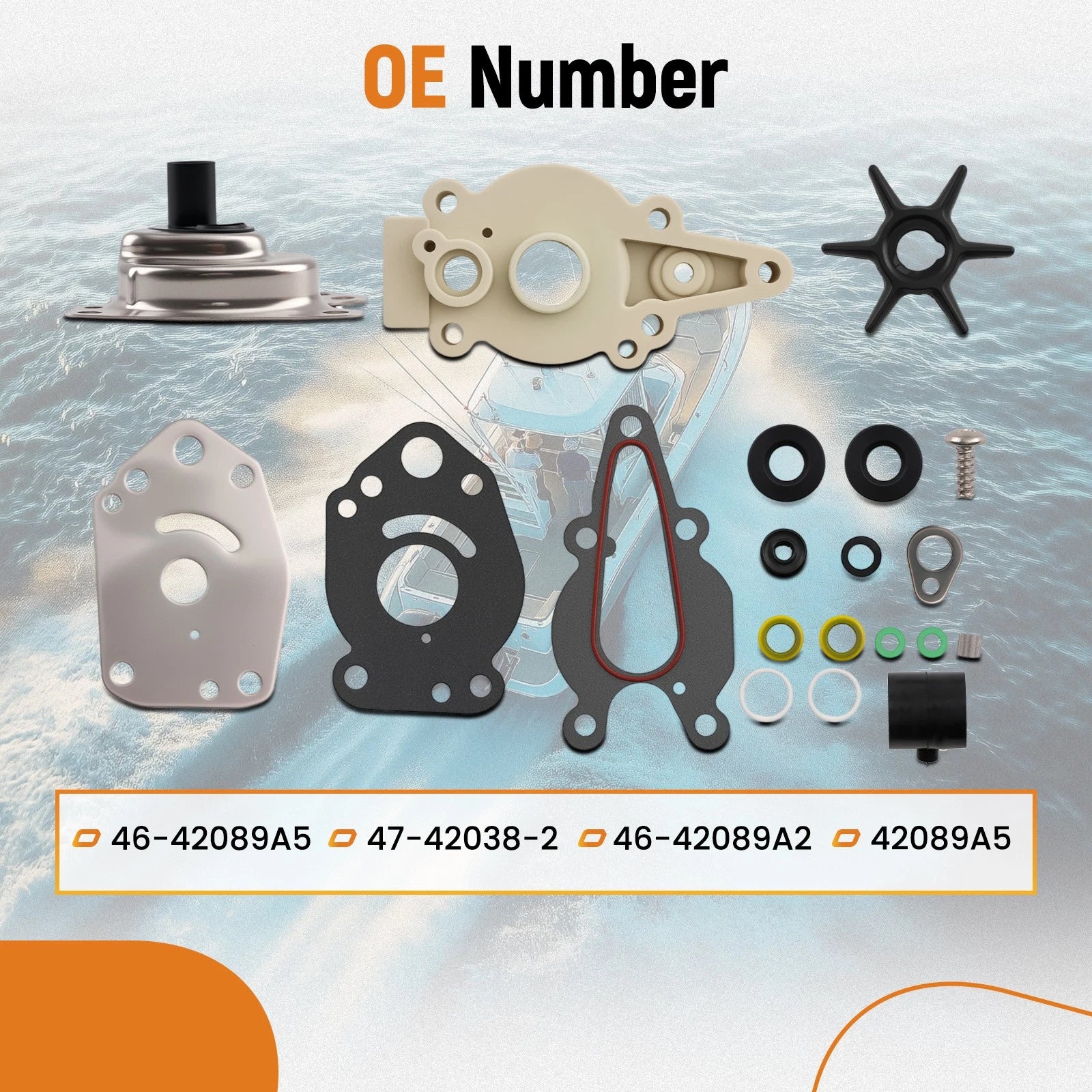 Outboard Water Pump Kit for Mercury 6-15HP SeaPro (Various Years)