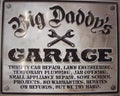 Vintage Tin Sign for Man Cave Big Daddy's Garage (98322)