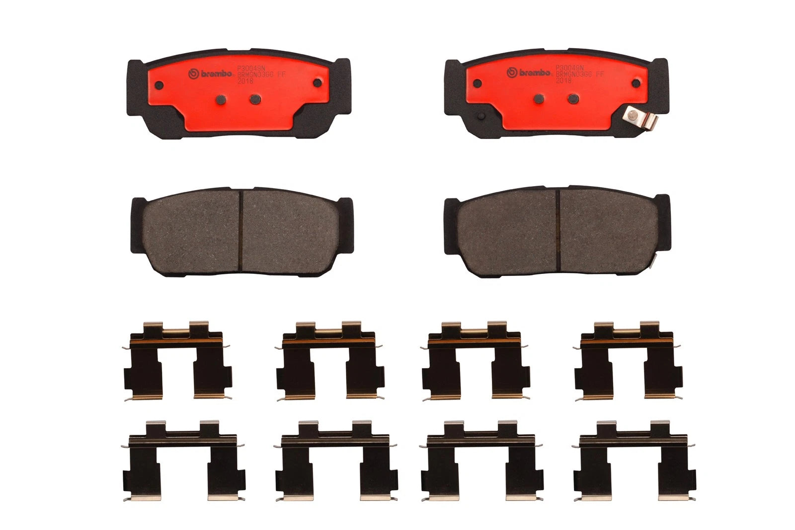 Set of 4 Brembo Rear NAO Ceramic Slotted Brake Pads for Hyundai Entourage, Kia Sorento (2007–2009)