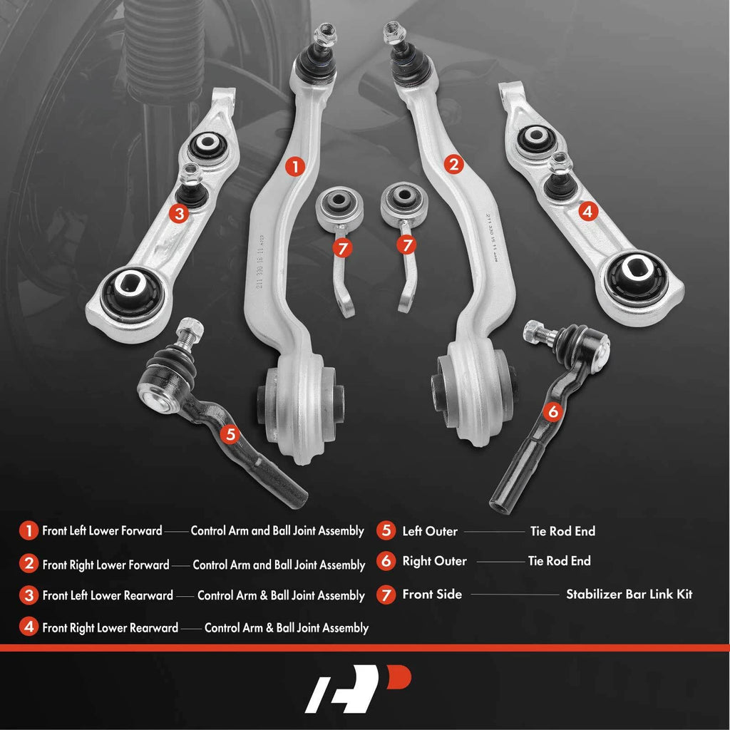 Set of 8 Front Control Arm & Ball Joint for Benz C219 W211 (2003–2010)