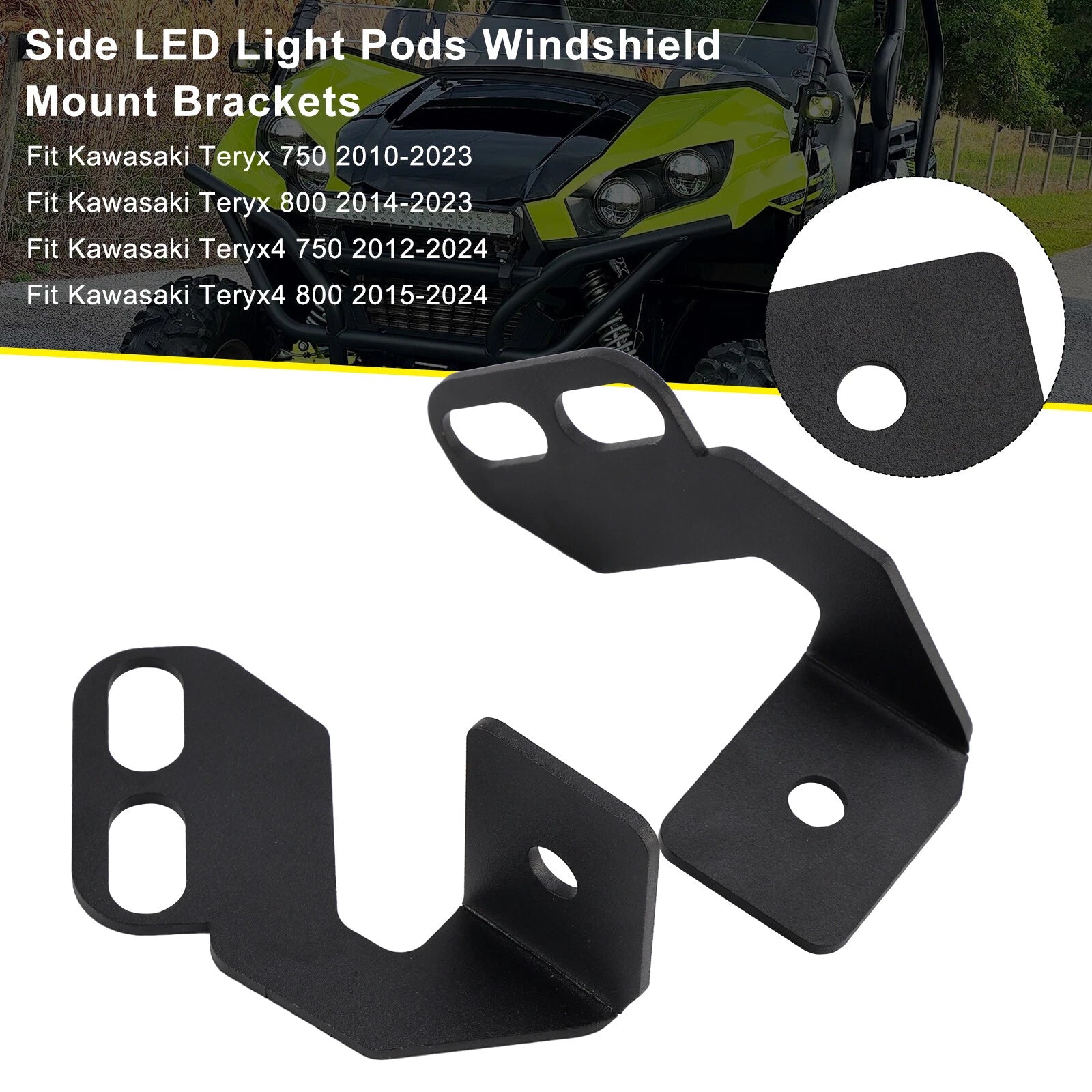 Side LED Light Pods Windshield Mount Brackets for Kawasaki Teryx Teryx4 (2014–2020)