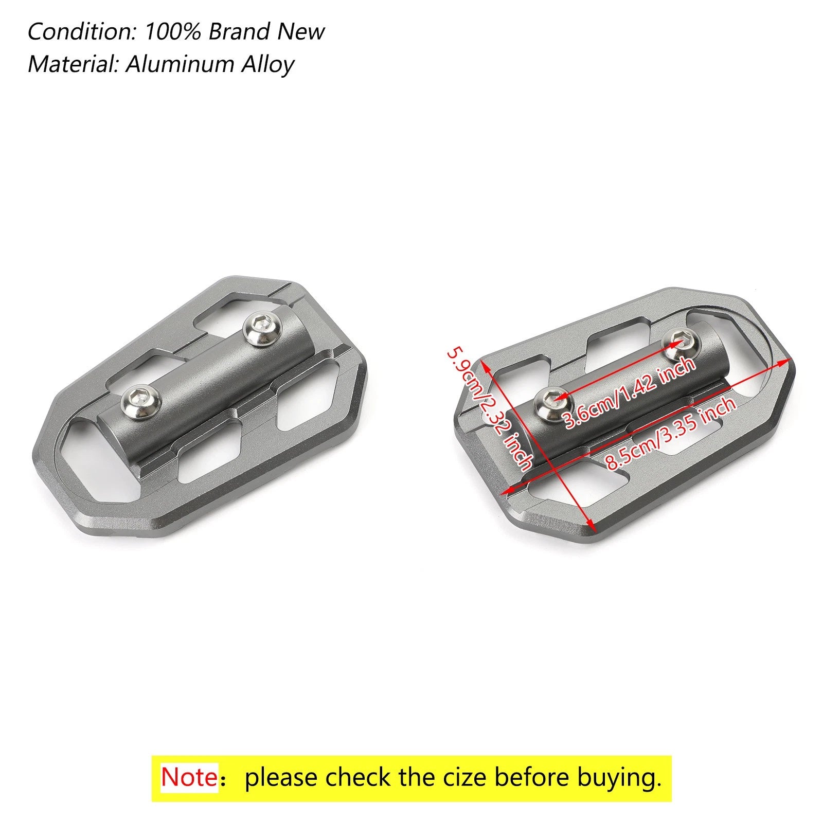 Foot Pegs Footrests for BMW G310GS S1000XR R1200GS (2013–2019) Titan-color