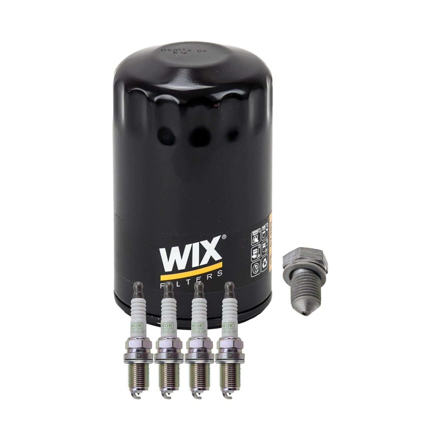Wix Engine Oil Filter & NGK 4 Platinum Spark Plugs for VW Beetle Golf