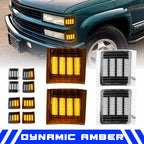 Clear LED Corner Turn Signal Lights for GMC Chevy C/K Silverado Suburban