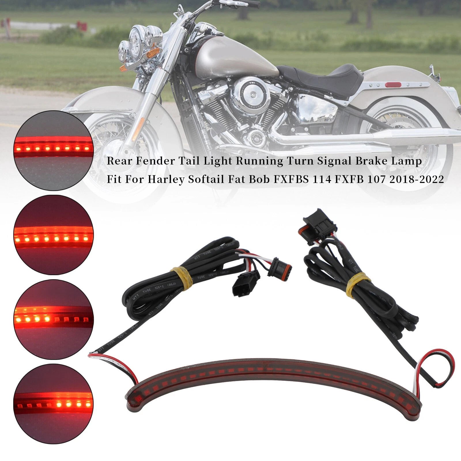 Rear Fender Tail Light Running Turn Signal Brake Lamp for Softail (2018–2022)