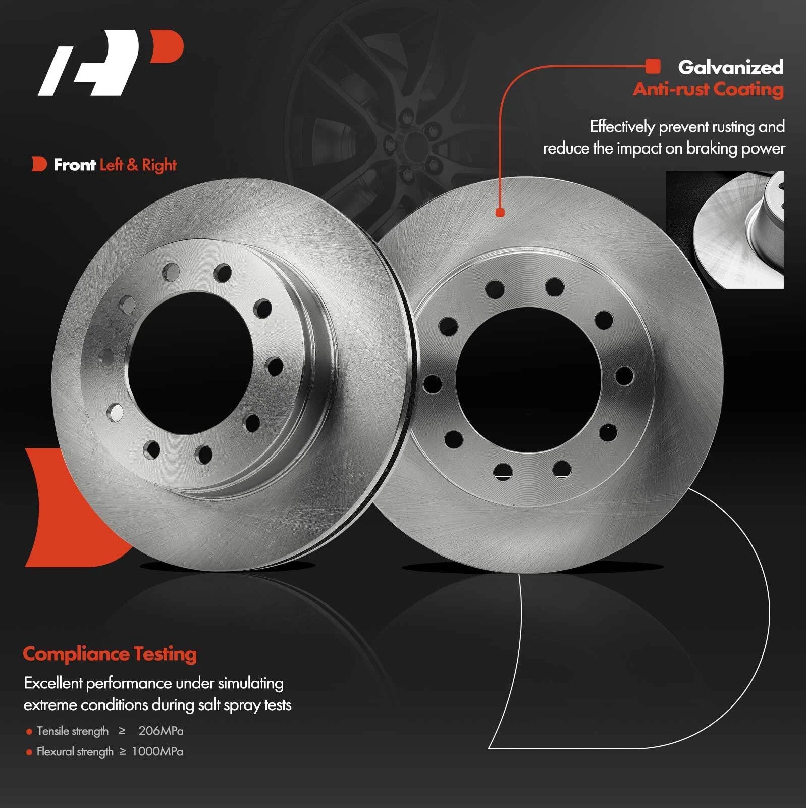 Front Side Disc Brake Rotor for Ford F-350 Super Duty F-450 Super Duty (2005–2023)