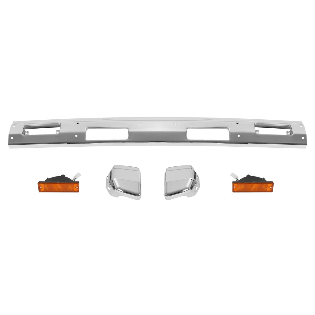 Chrome/Black Bumper End Cap Turn Signal Light for Nissan D21 (1986–1992)