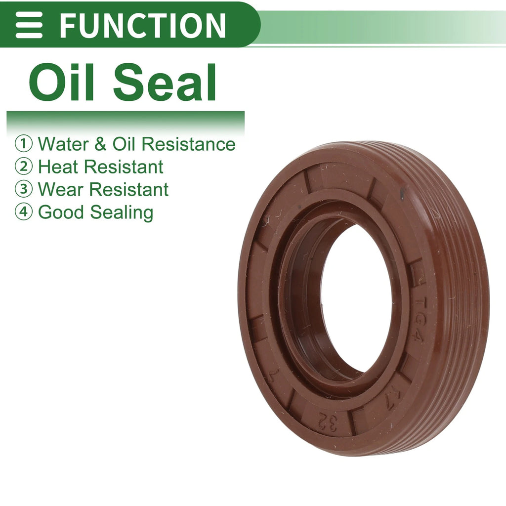 Oil Seal FKM Rubber 17x32x7mm for Various Models (5 Pcs)