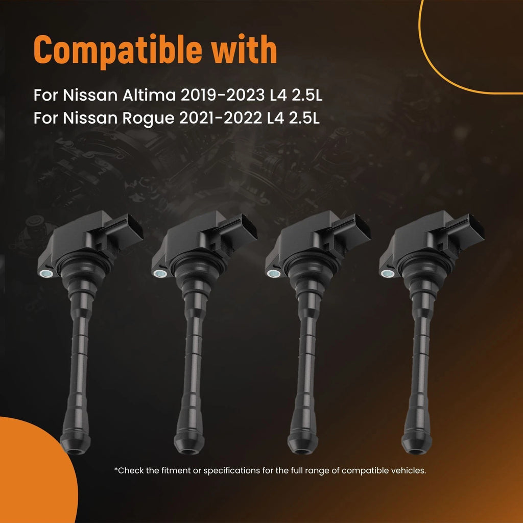 4Pcs Ignition Coil Set for Nissan Altima Rogue 2.5L (2019–2023) 224486CA1A UF861