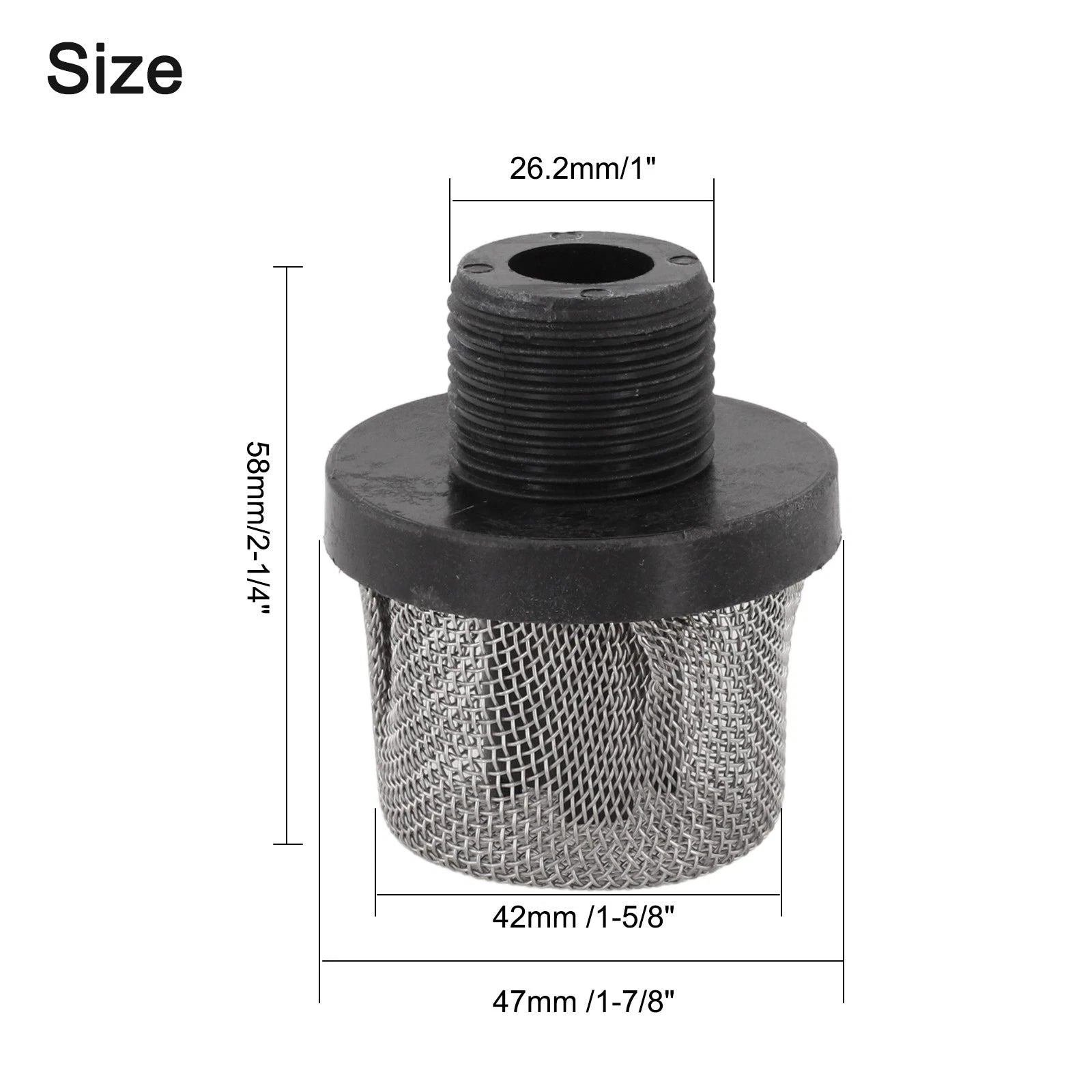 Inlet Suction Strainer for Airless Paint Sprayers (Effective Plastic+Metal)