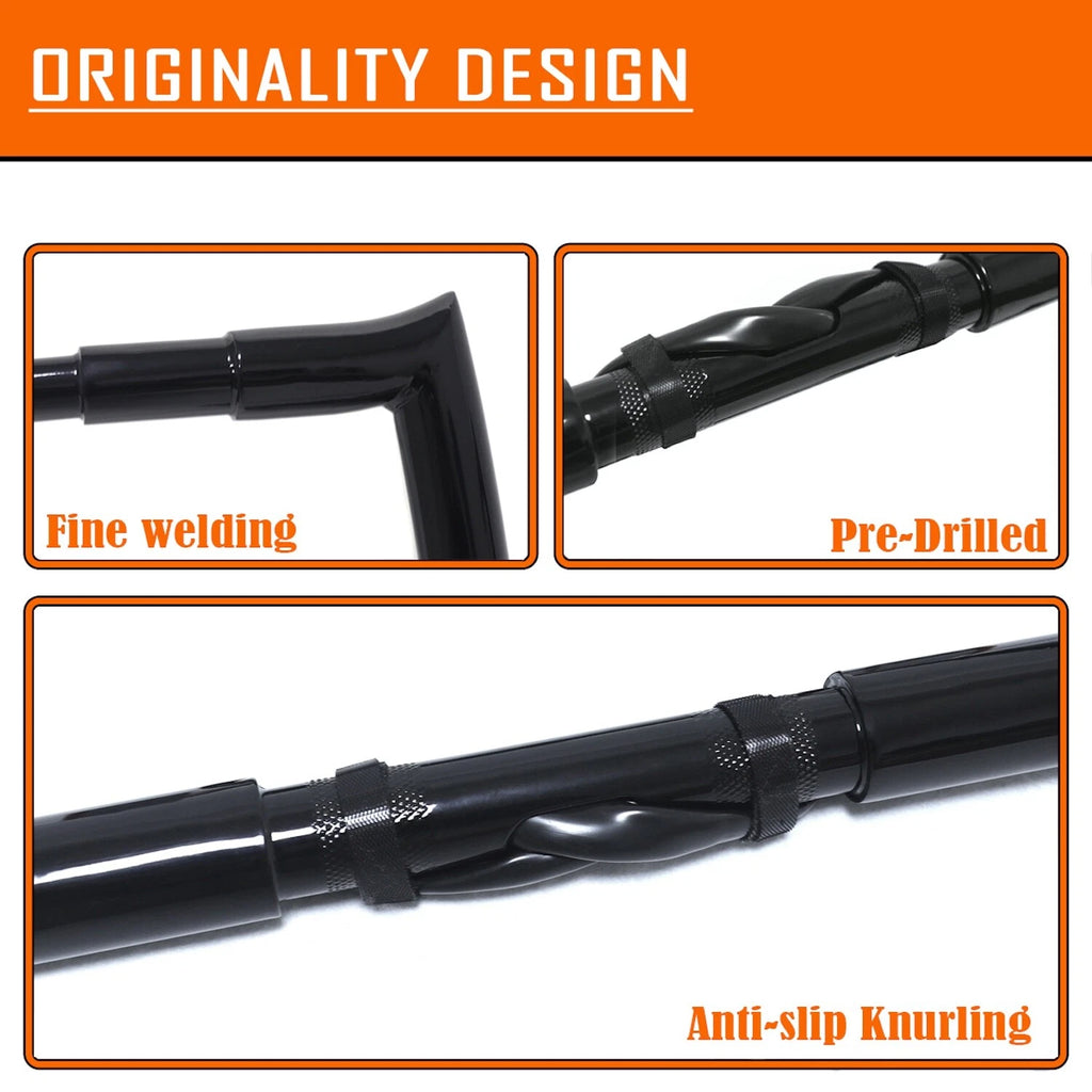 16" Black Prewired 32mm Ape Hanger Handlebar for Harley Road King (2014–2015)