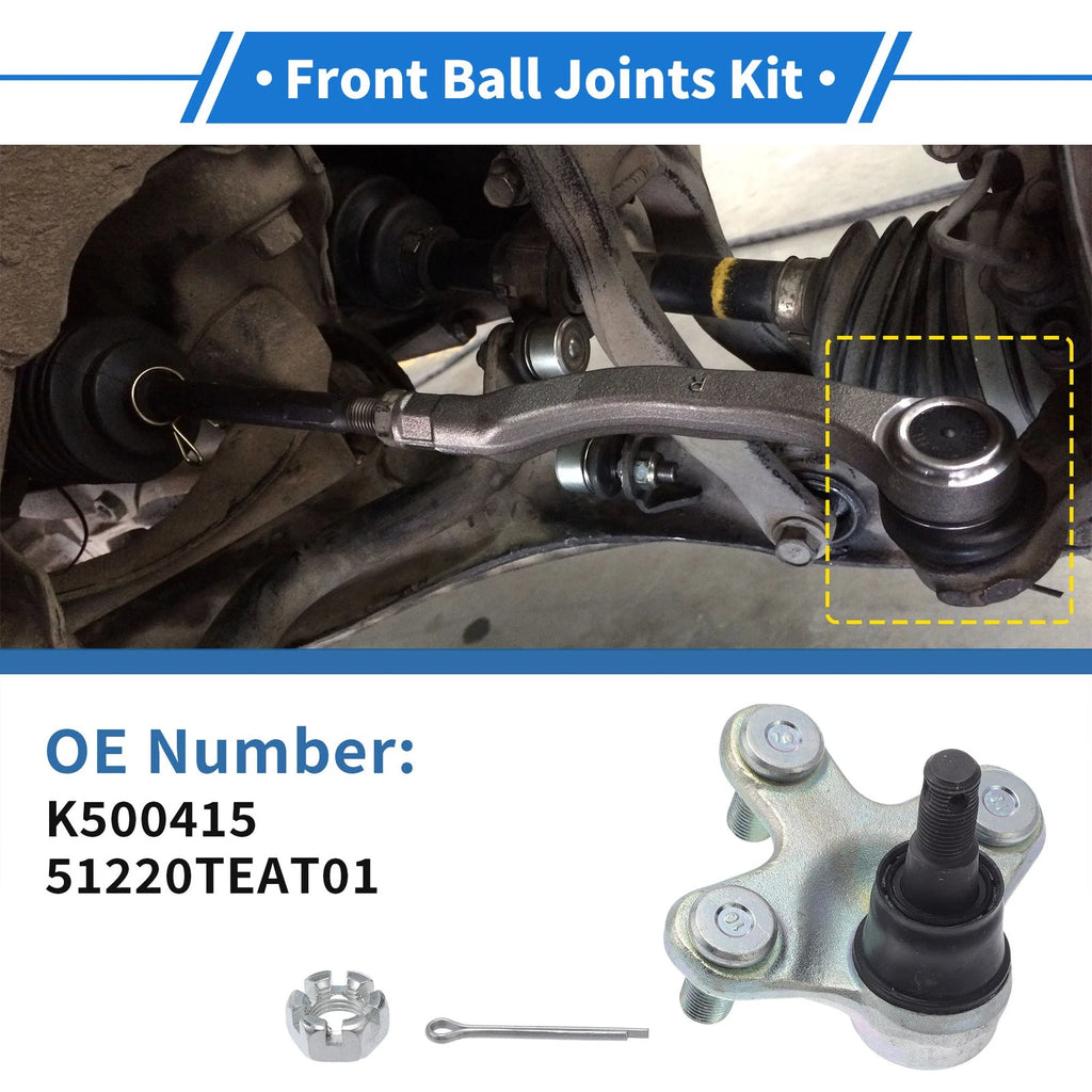 2X Front Lower Ball Joints for Honda Civic (2017–2021) No.K500415/51220TEAT01