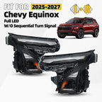 Set of 2 Full LED Headlights for Chevy Equinox (2025–2027) W/O Sequential