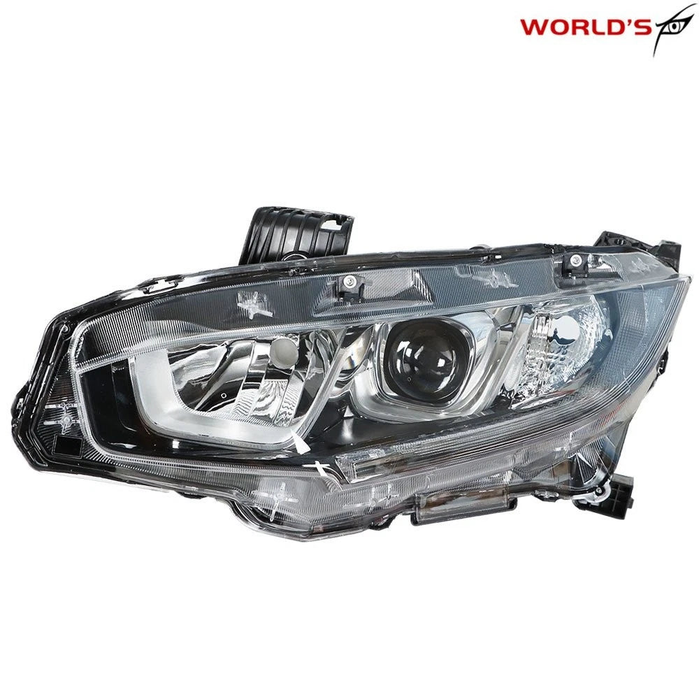 Halogen Headlight for Honda Civic (2016–2018) Chrome Driver Left