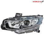 Halogen Headlight for Honda Civic (2016–2018) Chrome Driver Left