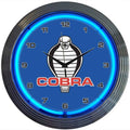 Wall Mount Neon Clock Sign Light Up Blue for Shelby Cobra (1965–1965)