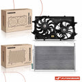 AC condenser and dual cooling fan assembly kit for Ford Focus (2000–2004)