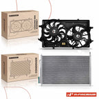 AC condenser and dual cooling fan assembly kit for Ford Focus (2000–2004)