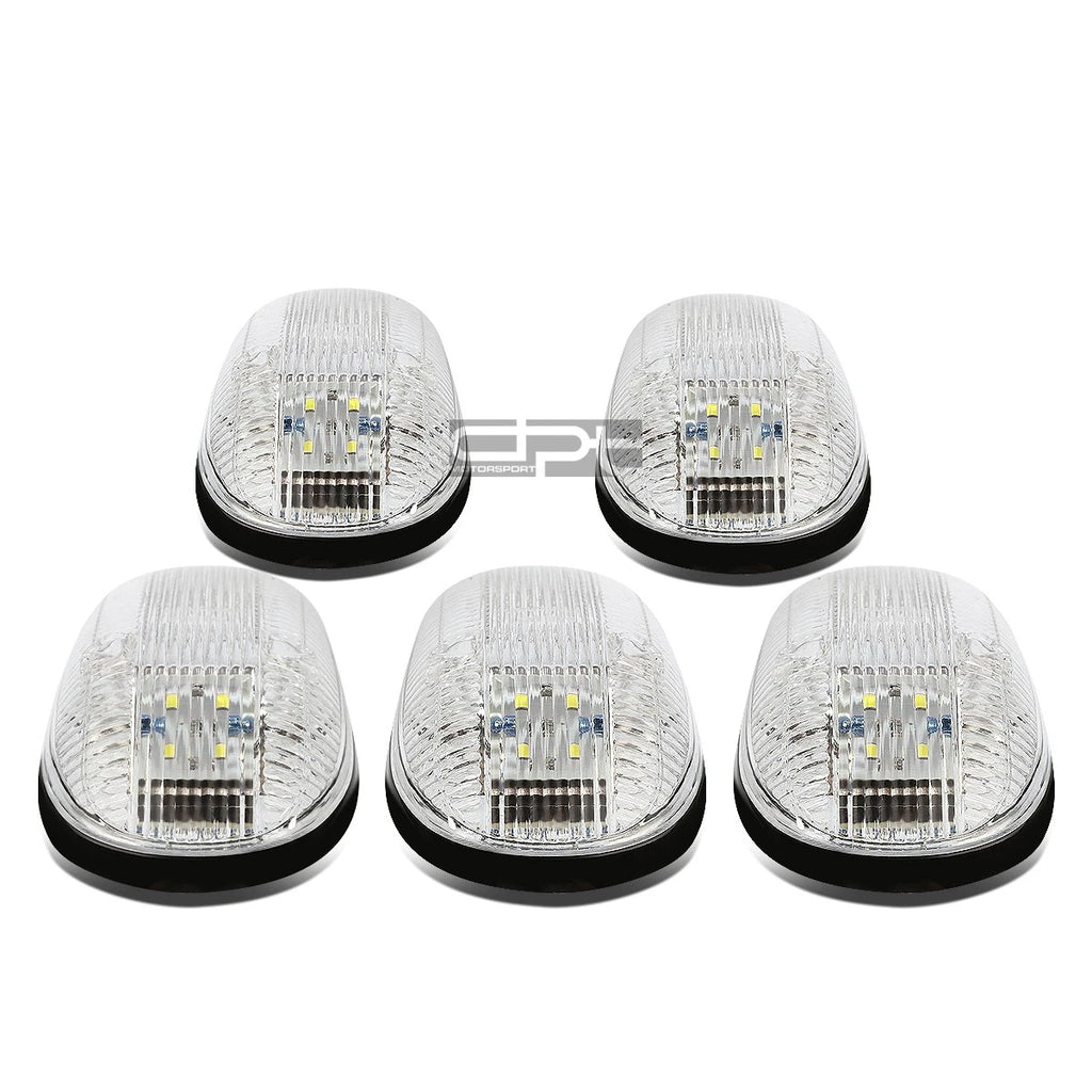 5Pcs Chrome Housing White LED Cab Roof Running Light for Dodge Ram (1999–2001)