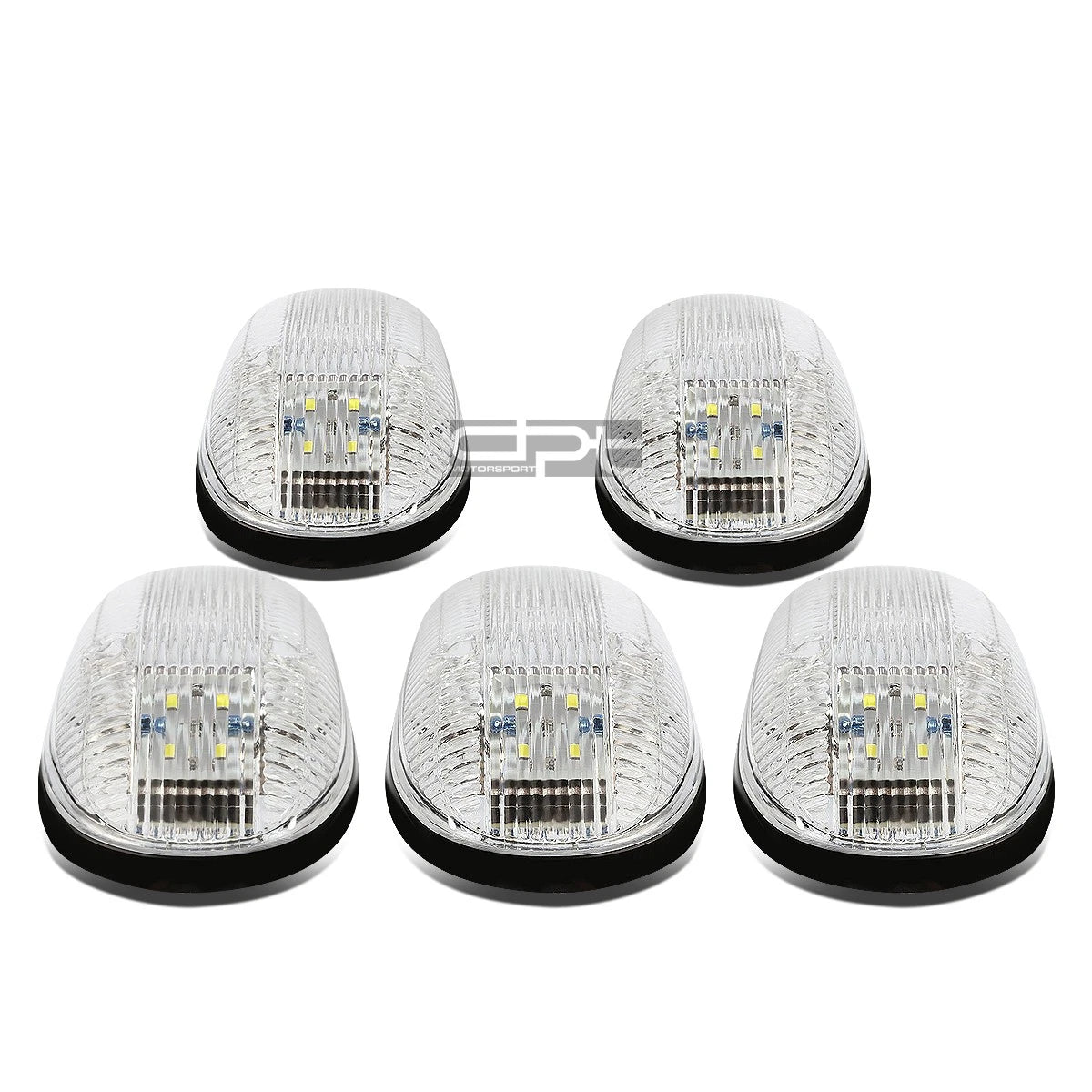 5Pcs Chrome Housing White LED Cab Roof Running Light for Dodge Ram (1999–2001)