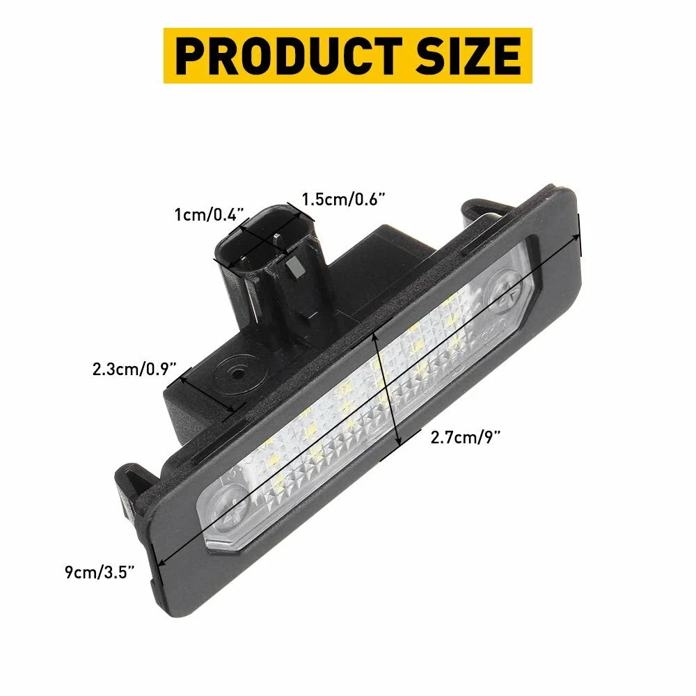 2X White LED License Plate Lights for Ford Mustang/Focus/Fusion/Taurus