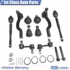 10pc Front Suspension Tie Rods Sway Bar End for Nissan Armada Titan (2005–2014)