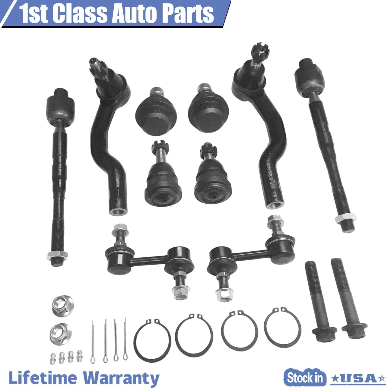 10pc Front Suspension Tie Rods Sway Bar End for Nissan Armada Titan (2005–2014)