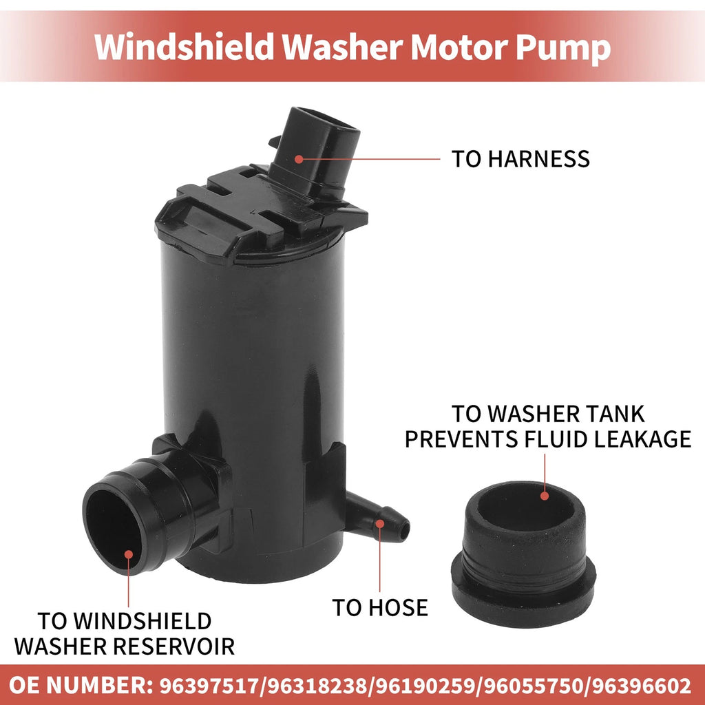 Windshield Washer Pump w/ Grommet for Pontiac G3 (2007–2010) No.96397517