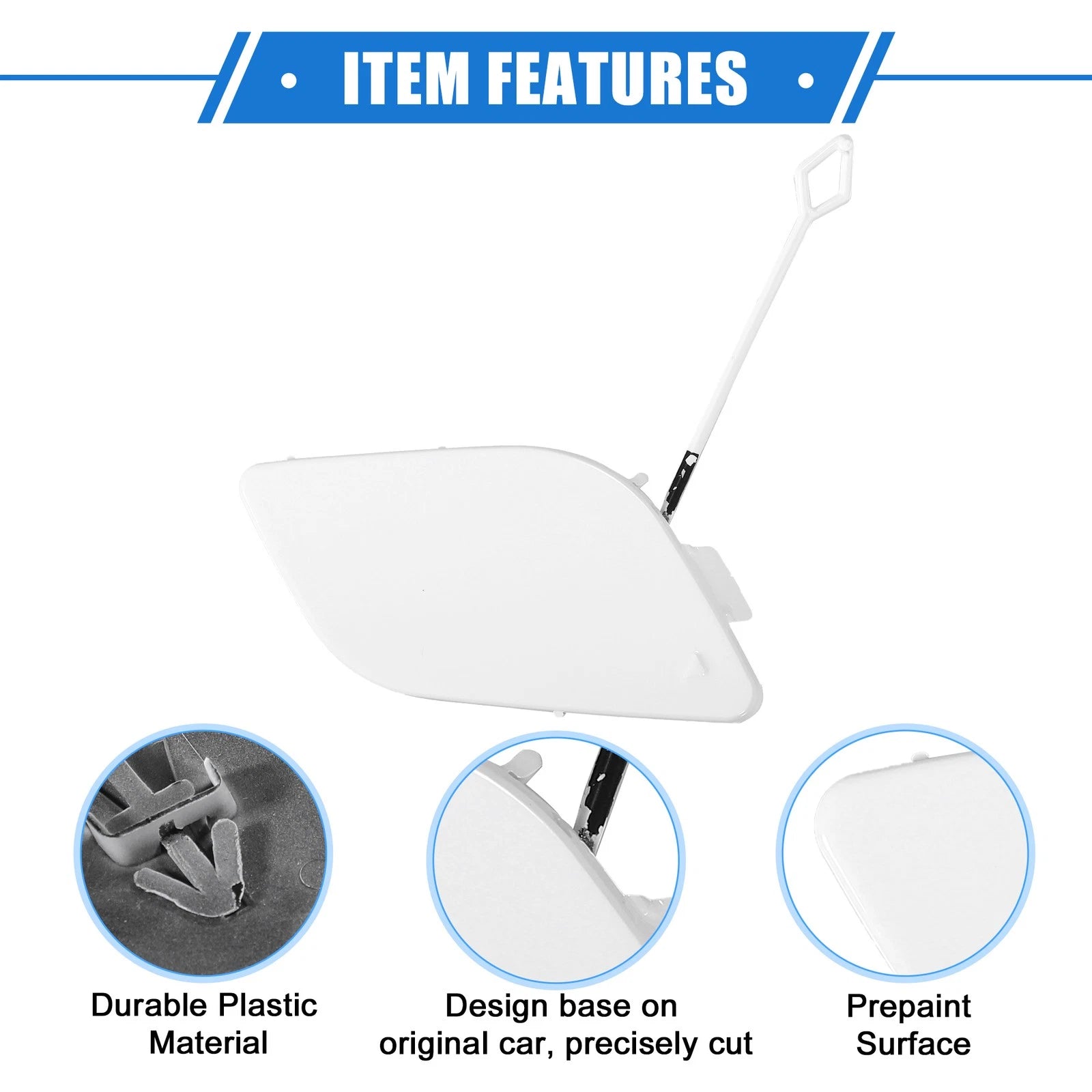 Tow Hook Eye Hole Cover for Mercedes-Benz R350 (2011–2012) White
