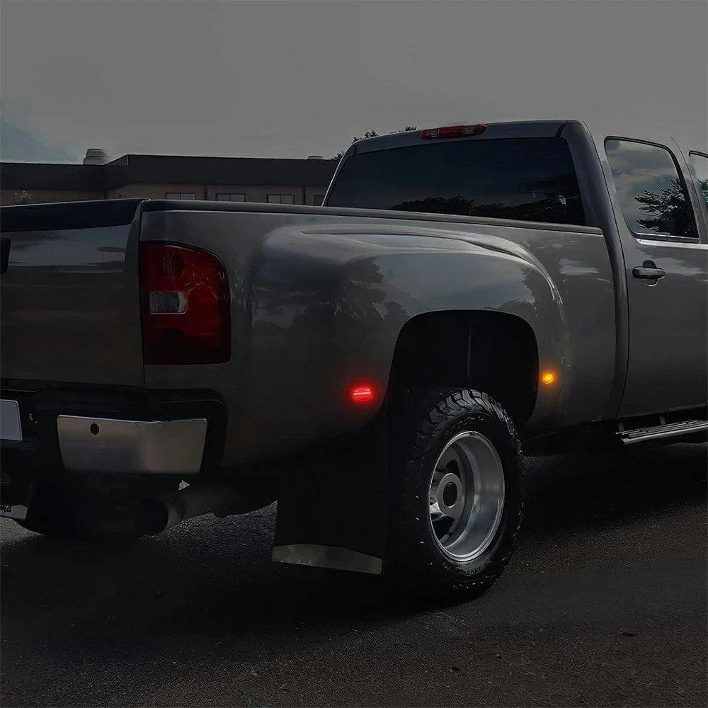 4PC Clear LED Rear Side Fender Marker Lights for Silverado Sierra (2001–2014)