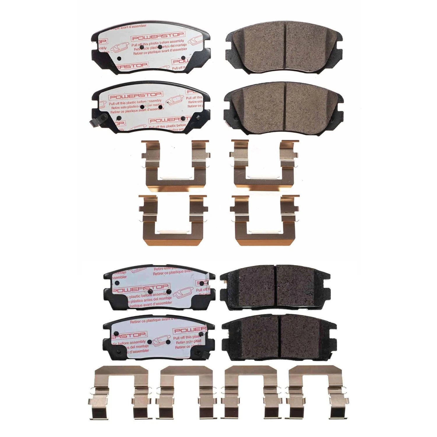PowerStop 2X Front Rear Carbon Fiber Ceramic Brake Pad Kit for Equinox Terrain (2010–2017)