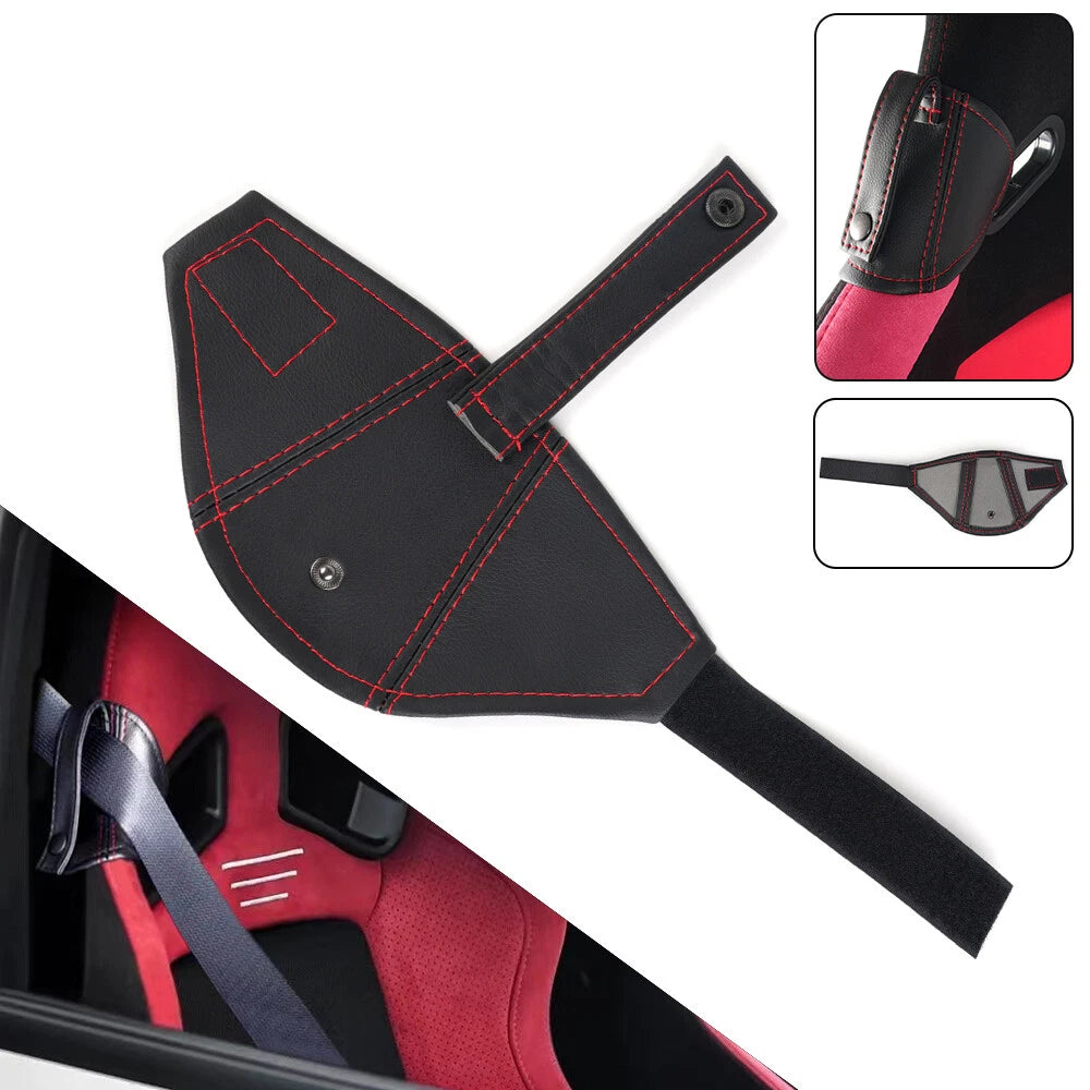 Universal PU Leather Car Bucket Seatbelt Guide Holder Protector