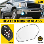 Side Mirror Glass for Tahoe Yukon Silverado (2007–2013) Heated Signal Left