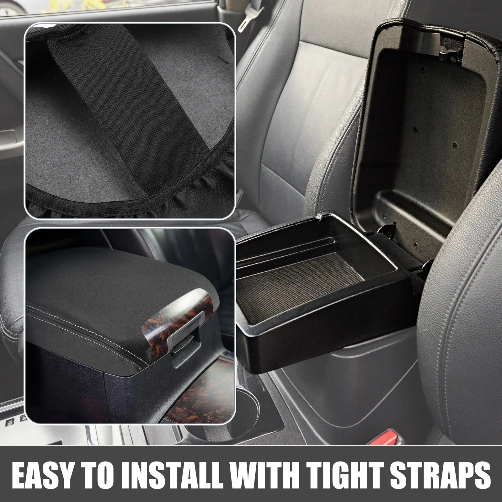 Car Center Console Armrest Cover for Dodge Charger (2011-2023) Black Gray