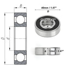6203DDU Deep Groove Ball Bearing for Scooter Skateboard Wheel (P0)
