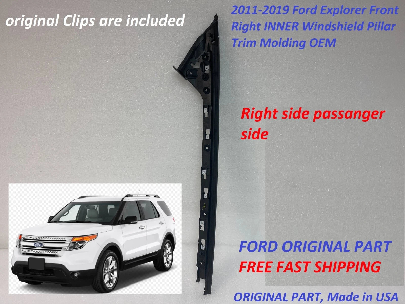 Inner Windshield Pillar Trim Molding for Ford Explorer (2011–2019)