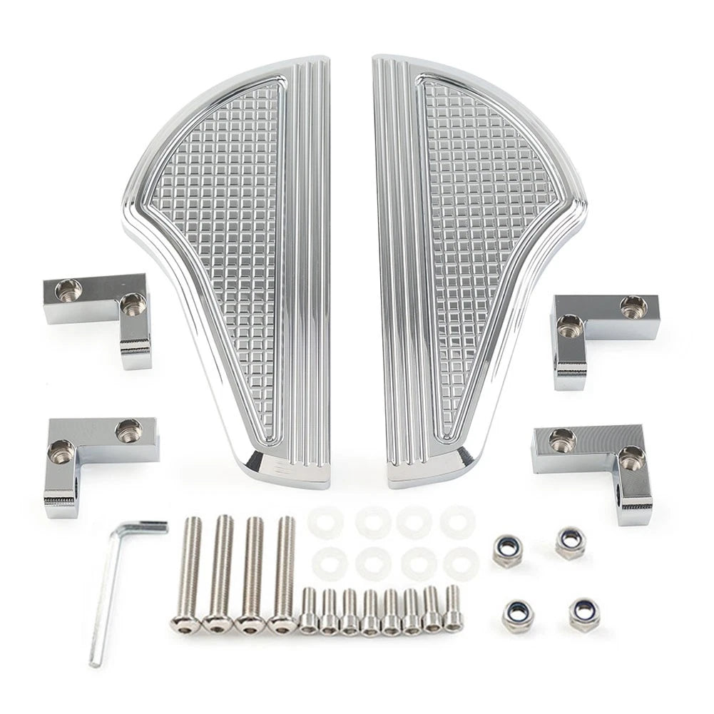 Rear Passenger Floorboards 1Pair Aluminum for Harley Touring (1993–Present) Chrome